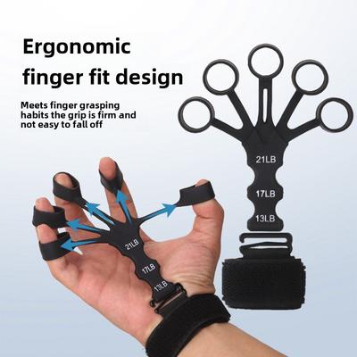 Silicone Finger Trainer Wrist Tension Exerciser Strengthen Hand Grip Enhancer Flexion And Extension Five Finger Training Device Fitness Tool