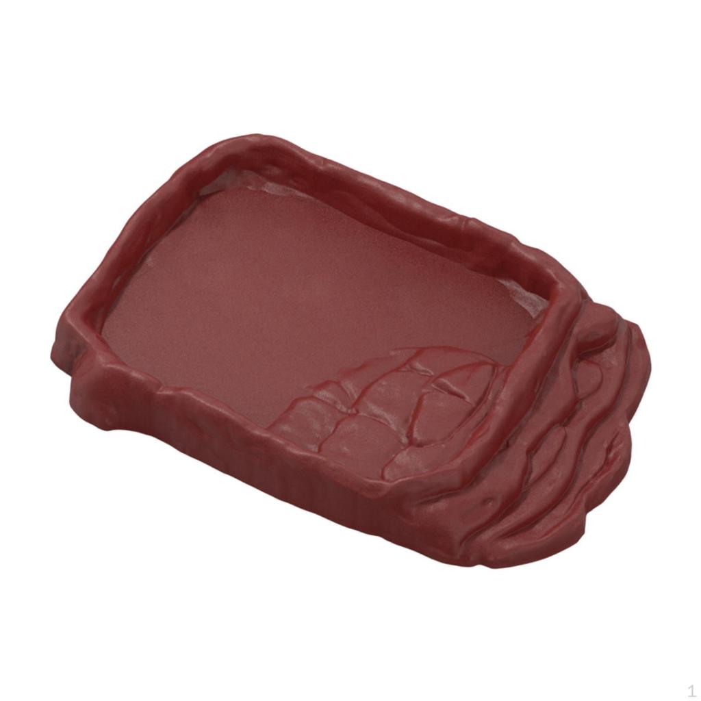 Reptile Dish Water Basin Turtle Bath Area Feeder for Chameleon Lizards Tortoise Scorpion Aquarium