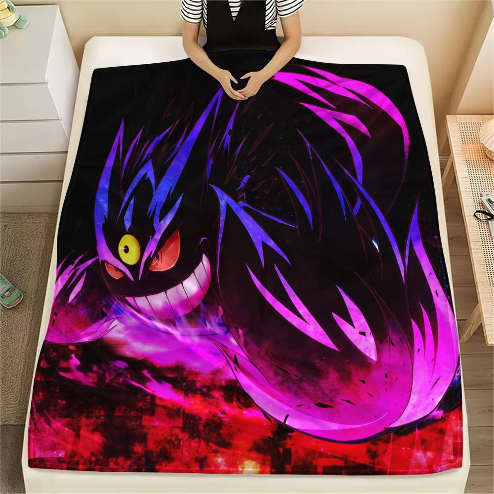 Gengar  Print Flannel Blanket, High Quality Comfortable for All Seasons, Home Decor, Warmth and Comfort