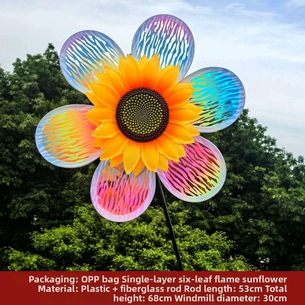 PVC Sunflower Windmill Multistyles Stake Standing Lawn Flower Pinwheel  Outdoor Party Picnic Decor