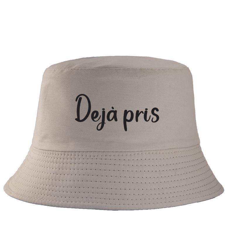 Dj Pris(e) Letter Bob Imprim Reversible Bucket Hat Women Unisex Travel Casual FisherUnisex Cap Girl Boy Cotton Panama Hat