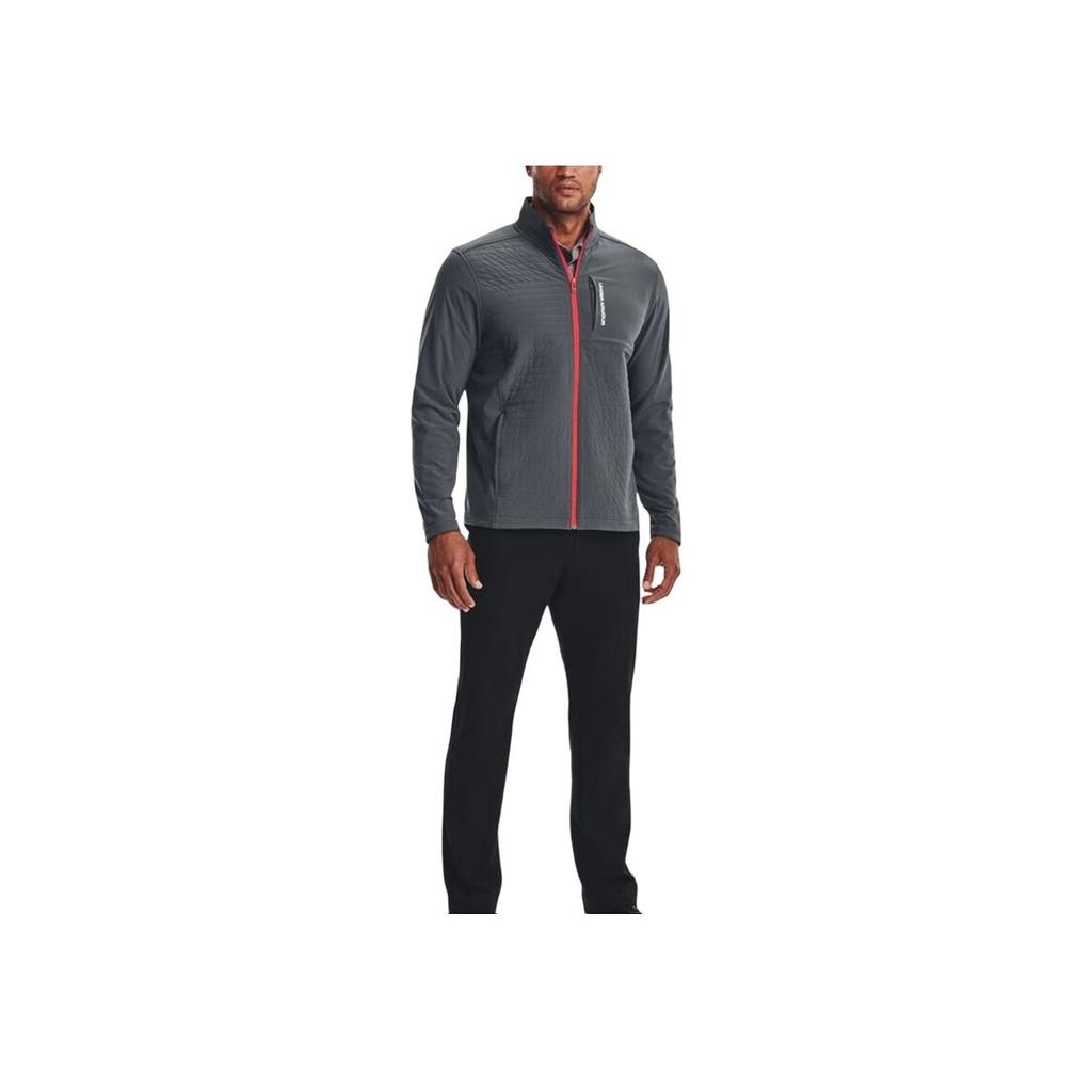Under Armour Storm Revo Jacket Solid Color Printed Letter Logo Zip Stand Collar Men Jacket Gray 1373407-012