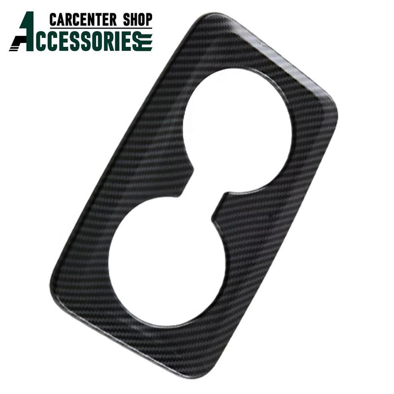Fit For BMW X1  (Left Hand Drive) ABS Plastic Carbon Fiber Black Rear Water Cup Holder Panel Trim