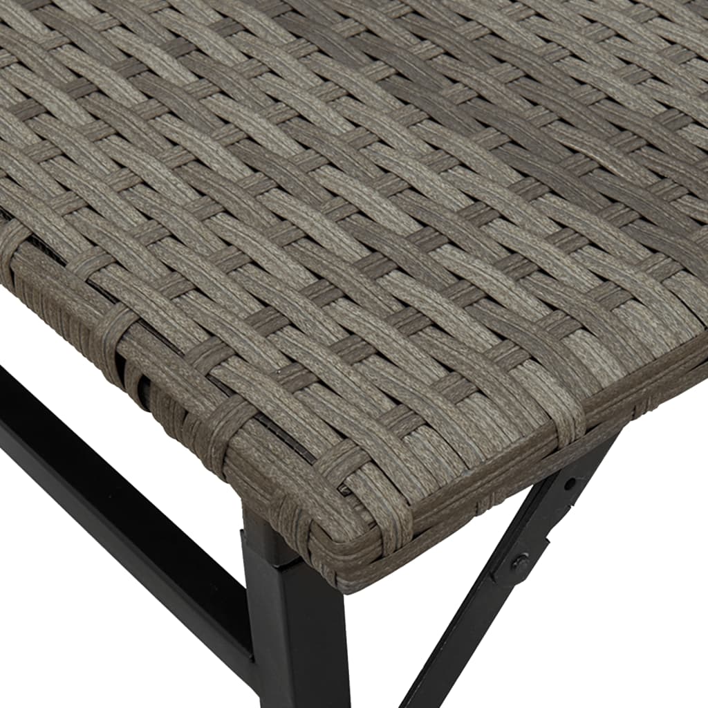 5 Piece Foldable Outdoor Dining Set Grey Poly Rattan