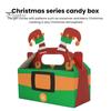 Cutie de cadouri de Crăciun, 10 buc., Cadouri din carton de Crăciun, Cutii de biscuiți cu bomboane cu mâner, pungi de bunătăți, consumabile pentru petreceri de vacanță