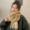 New Cartoon Bear Fashionable Imitation Cashmere Scarf Women's Double Sided Thickened Warm Scarf Korean Style Versatile Shawl