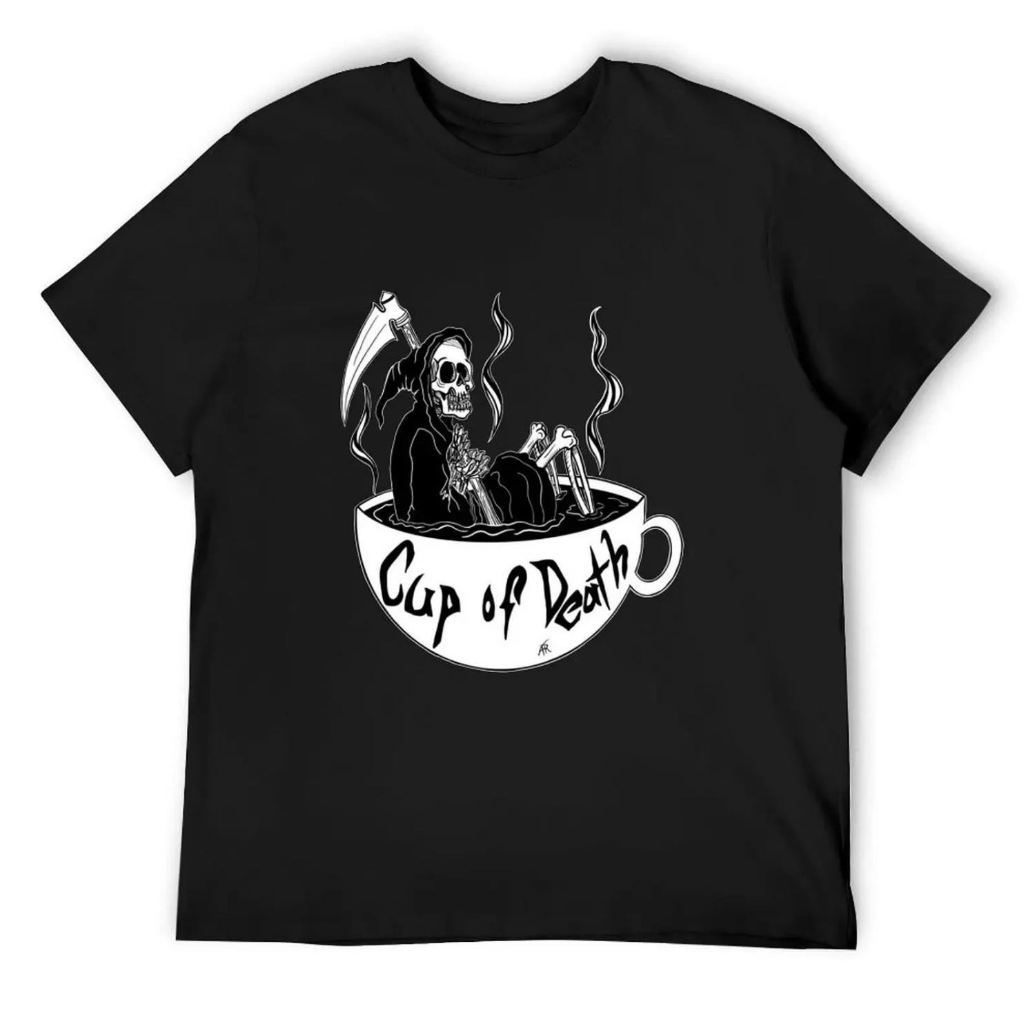 Death in a cup T-Shirt cotton graphic tees valentines boutique clothes oversized plus size men clothing S