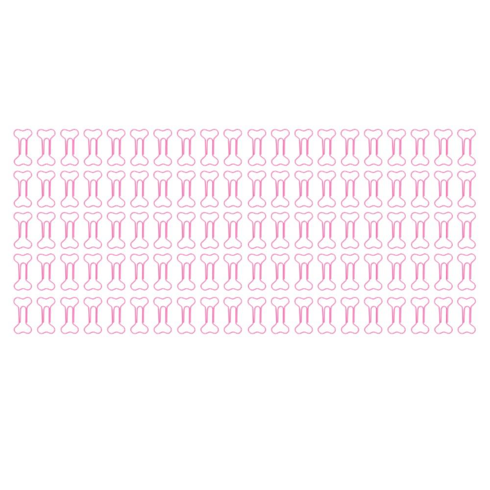 100Pcs Pink Paper Clips Bone Shaped Mini Paper Clips Paperclips  Paper Management