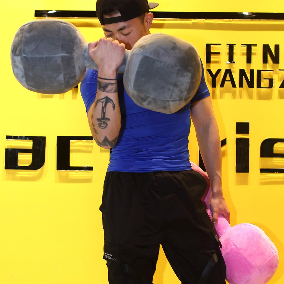 

Simulation Net Dumbbell Throw Pillow Fashion Plush Toy Cushion Waist Pillow Home Fitness Birthday Gift Female 60cm рожевий