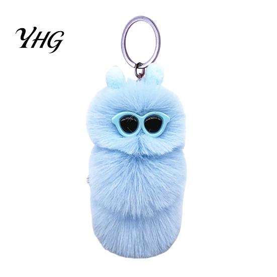 Soft Plush Keychain Sunglasses Caterpillar Keychain, Stuffed Keyring Pendant for Bag Decoration Bags & Car Keys, Decorative Backpack Purse Accessory
