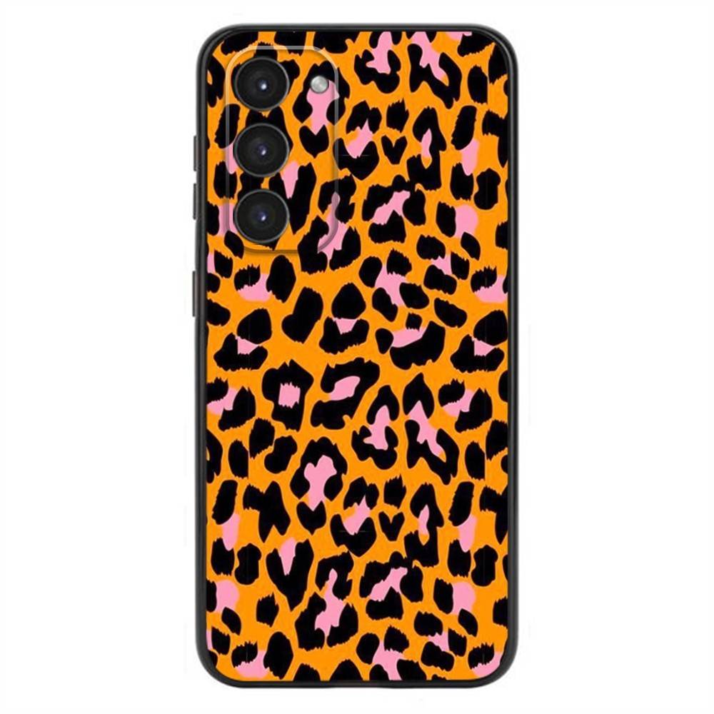 Fashionable leopard print Phone Case For Samsung Galaxy A20,21s,22,31,32,52,53,72,73,80,91 Soft Liquid Silicone Black Cover SamsungA735G