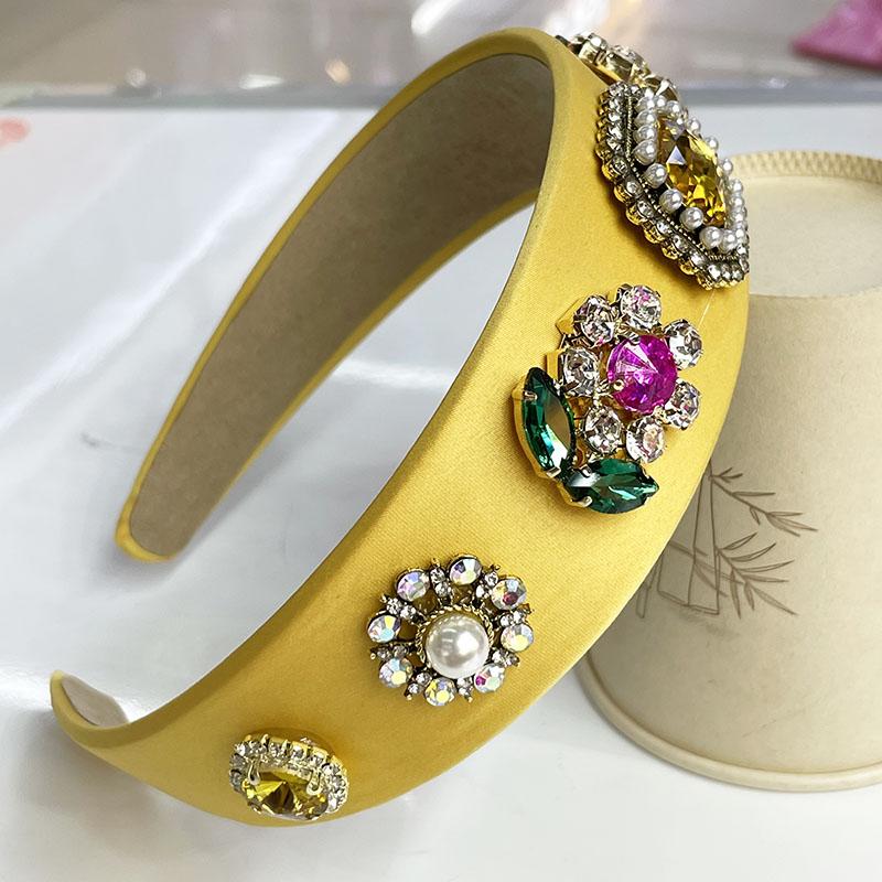 

Барочный Цветок Металл Жемчуг Стразы Узел Повязка на Голову Ободок Взрослые Аксессуары для Волос