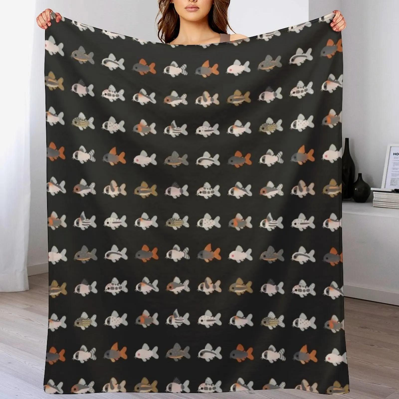

Corydoras black Throw Blanket Spring Fall Cozy Throw Blanket for Couch 102x76cm(40x30in)
