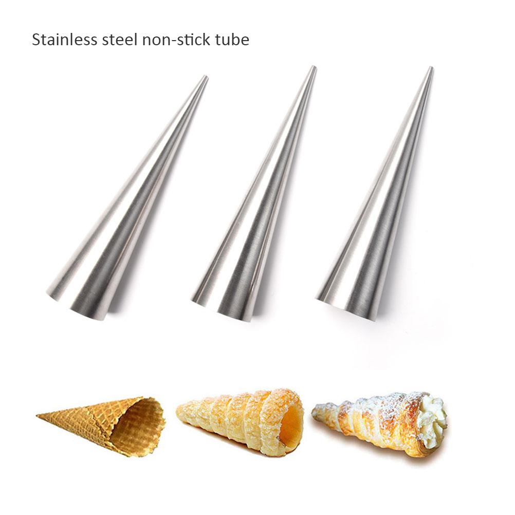 12PCS Stainless Steel Baking Cone DIY Baking Tool Spiral Croissants Mold