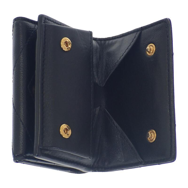 Saint Laurent 668274BOWA11000 Trefoldig lommebok svart Kalveskinn Dame