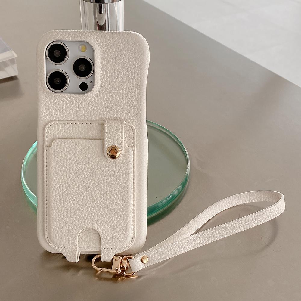 Wrist Strap Cards Pocket Leather Cellphone Cover for Samsung S25 Ultra S24 PU Wallet Android Phone Case for iPhone 16 15 14 12