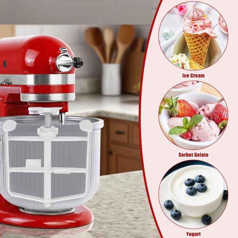 Ice Cream Maker Attachments Ice Cream Mixing Stand Plastic Texture Mixing Holder Suitable for 4.5QT 5QT 6QT Models