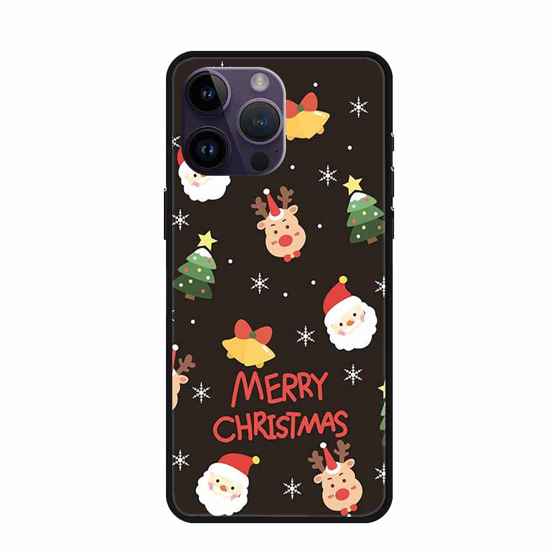 Christmas Case For iPhone 15 Pro Max Cover iPhone 15 Plus Lovely Soft Silicone TPU Back Phone Case For iPhone 15 Pro Cover Coque