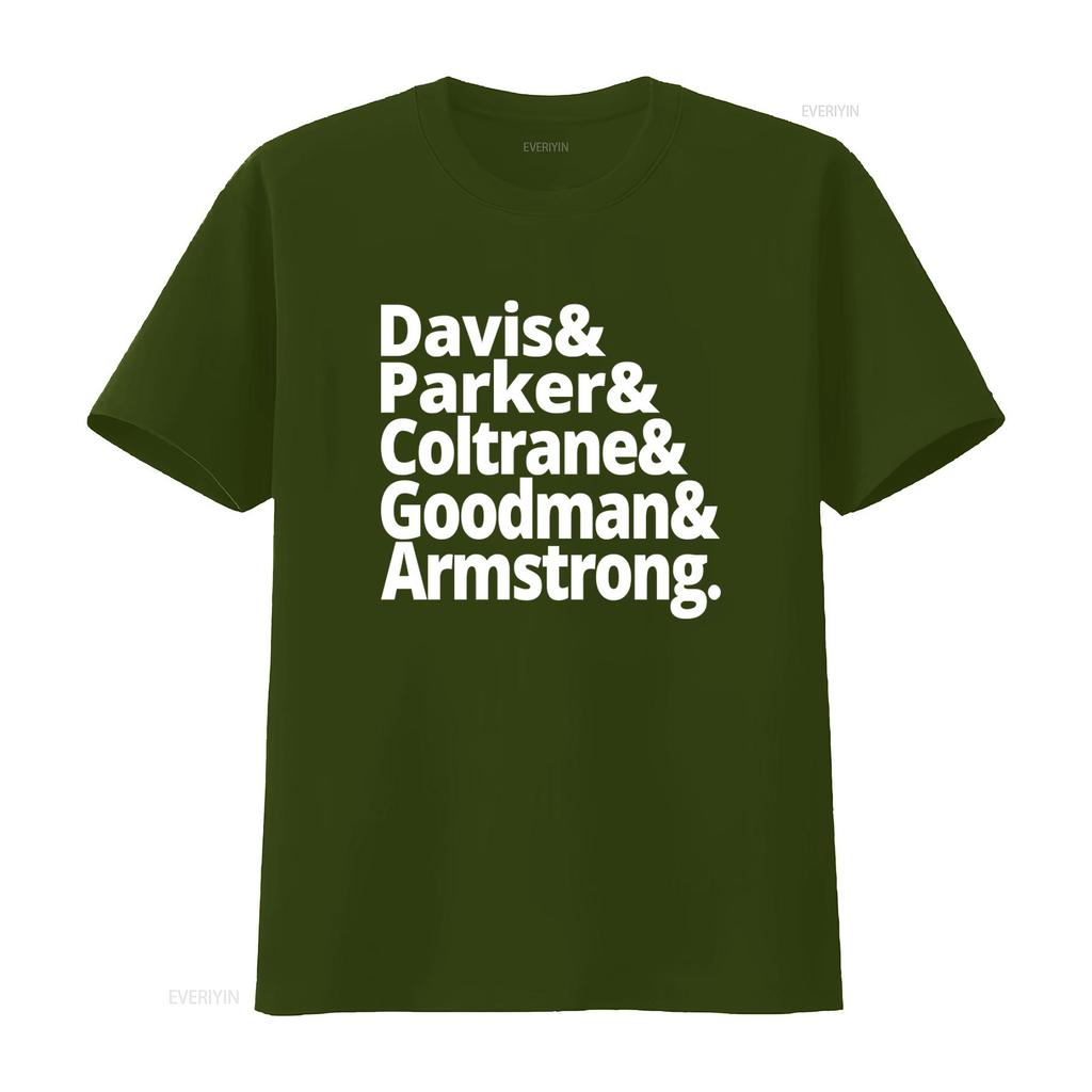 Music T Shirt Jazz History Masters Miles Davis Charlie Parker John Coltrane Benny Goodman Louis Armstrong La Land Quartet