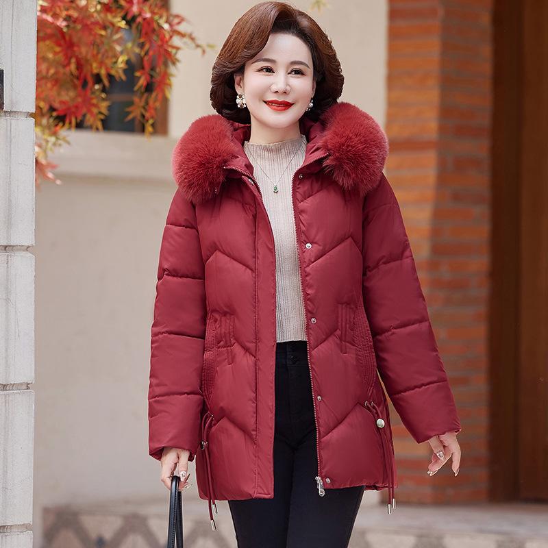 

Мама утолщенные средние и старые пуховики женские средние и длинные куртки зимние куртки M