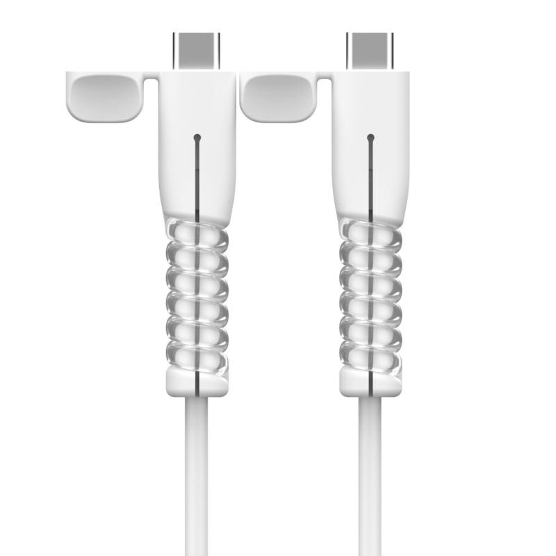 

Type C Cable Protectors Flexible Silicone Sleeve For Preventing Breakage And Extending Lifes белый