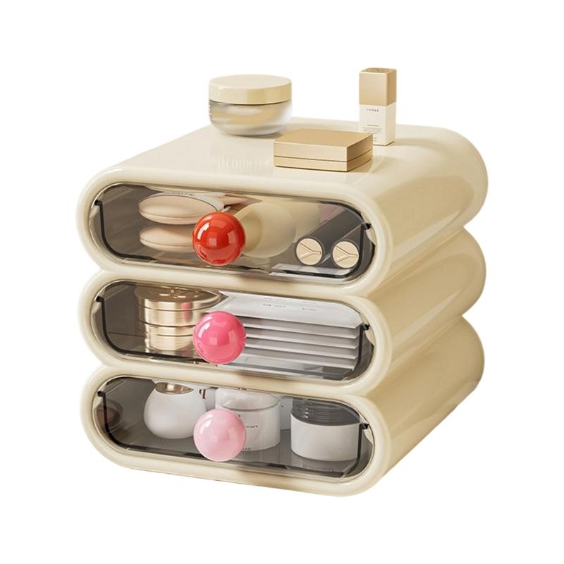 ABS PET Plastic Makeup Organizers Enhances Durability Long Time Use Cosmetic Storage Solution Space Saving