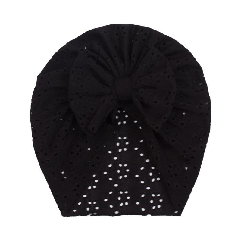 New Baby Solid Color Hole Hat, Breathable Bow Children's Hat, Thin Comfortable Baby Tire Hat