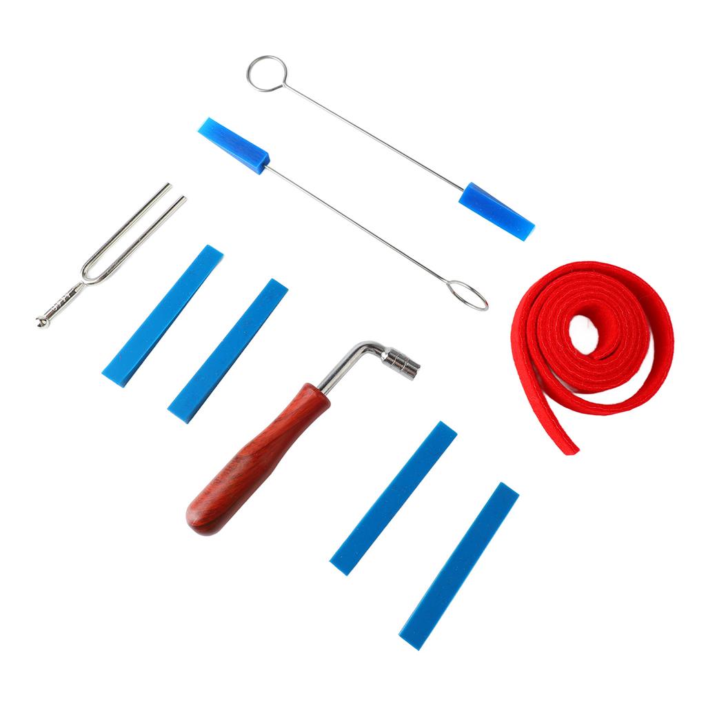 Piano Tuning Tool Set Tuning Wrench Fork Rubber Mute Wool Felt Temperament Strip Piano Tuner Kit