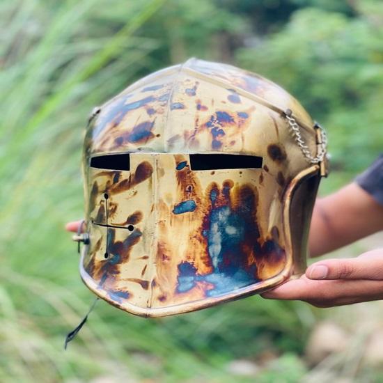 

Шлем Барбута Коммандос Средневековый Рыцарь Доспехи 18G Мягкая Сталь Шлем ЛАРП Косплей Костюм на Хэллоуин Шлем Воина с Забралом