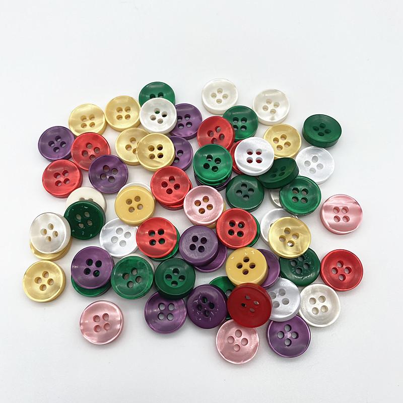 

50Pcs 12Mm Color Resin Cat Eye Button Pearllight Bowl Shape Four Eye Button Wedding Decoration Sewing Accessories