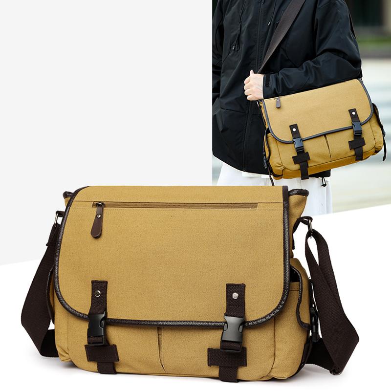 Men's Canvas Shoulder Bag Large Capacity Crossbody Bag