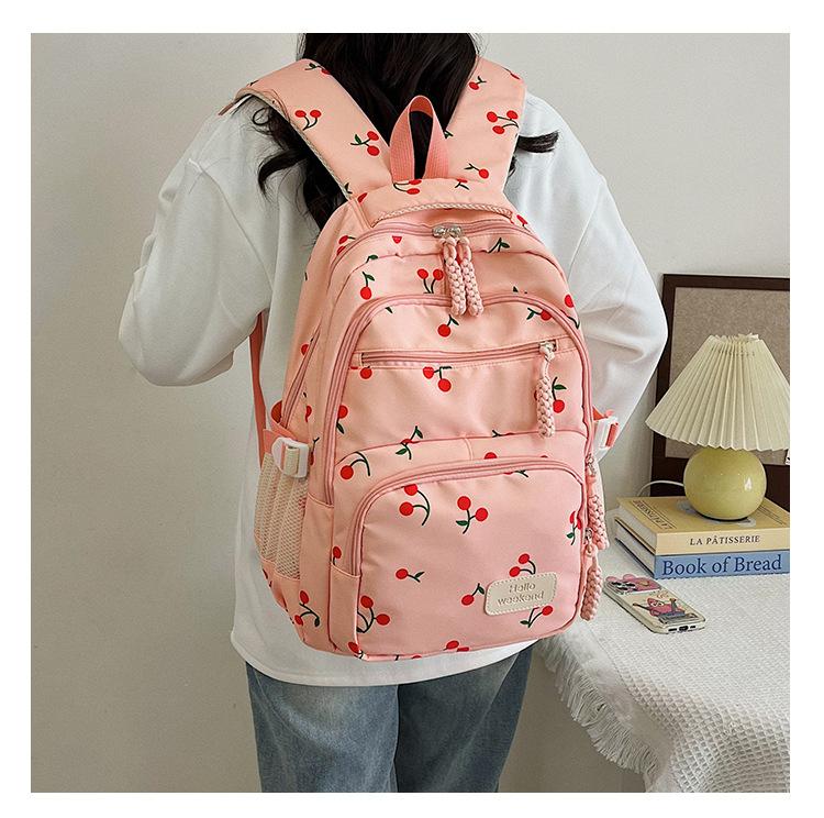 Zaino scolastico design di nicchia nuovo stile 1011ins carina piccola ragazza ciliegia cuore di studente zaino scolastico zaino a tre pezzi
