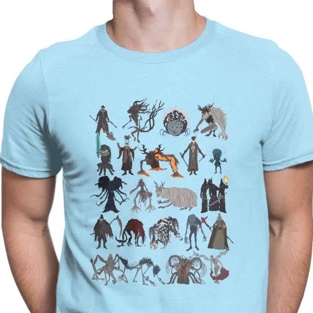 Men Bloodborne Bosses Tshirt Dark Souls Cotton Clothing Novelty Round Neck Tee Shirt Tee Shirts