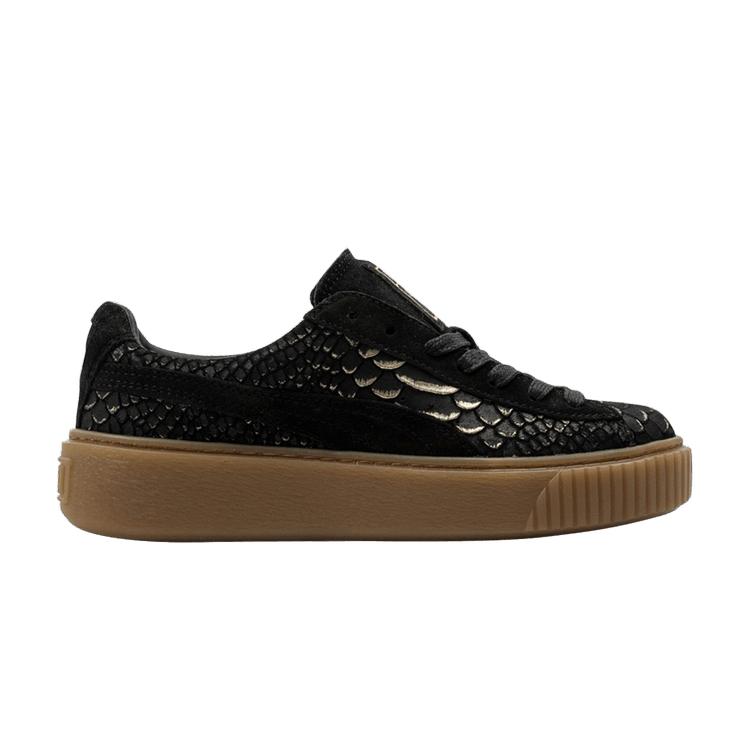 

Кроссовки Puma Basket Platform Exotic Skin Unisex Черное Золото 363377-01