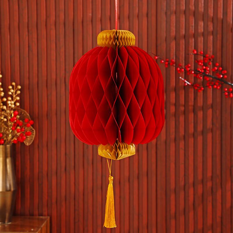 Chinese New Year Red Honeycomb Lanterns