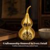 Feng Shui Brass Gourd with Bagua Symbol | DoubleLobed Shape, Calabash YinYang Motif, for