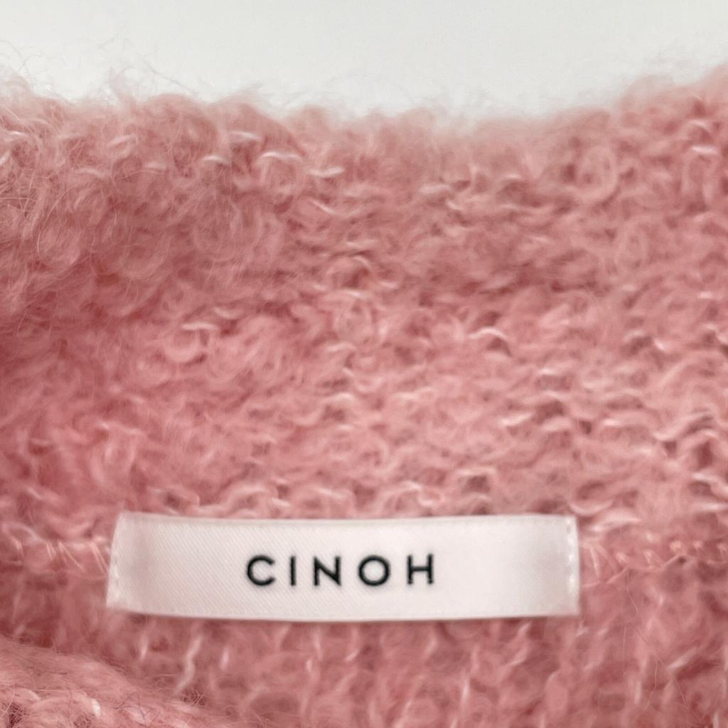 CINOH Pink 22 Alpaca wool blend knit 22WKN012 ALPACA RAGLAN BOTTLE NECK KNIT tops 36 pinkUsed