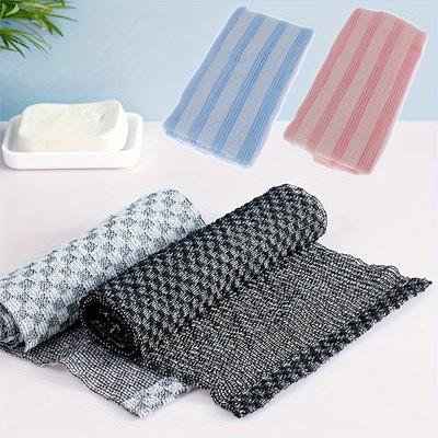 1pc Japanese Style Exfoliating Bath Towel - Durable Dual-Use Soft Bristle Scrubber & Back Towel, 4 Colors for Men Women
