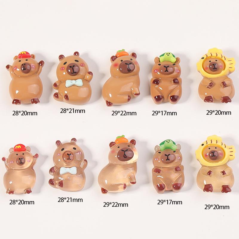 Resin Capybara DIY Phone Case Patches & Kids' Hair Accessories Charms