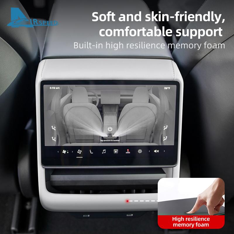 For Tesla Model Y Juniper Launch 2025-Up Model 3 Highland 2024 Leather Rear Screen Frame Protective ABS Cover Car Accessories