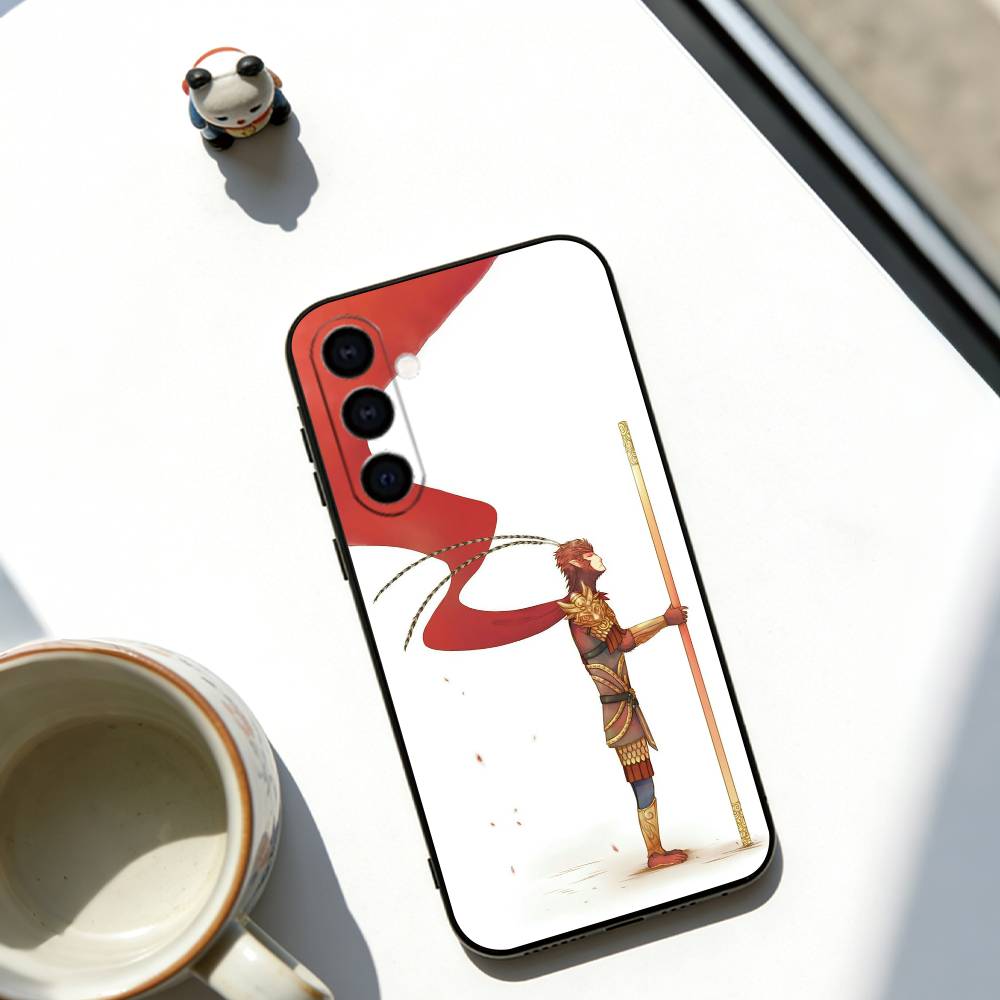

The Monkey King Phone Case Black Silicone Soft For Samsung Galaxy A73,A72,A71,A70,A53,A52,A51 Samsung a73 5g