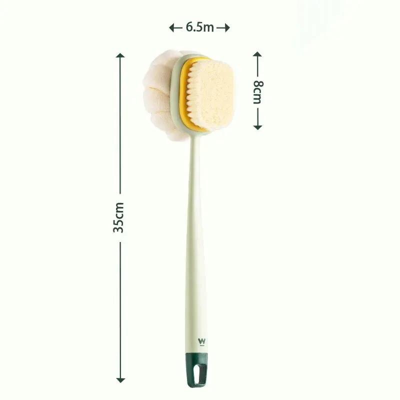 Loofah Back Scrubber Long Handle Shower Body Brush with Soft Mesh Sponge for Women Skin Exfoliating Bath Massage back scrubber зелёный