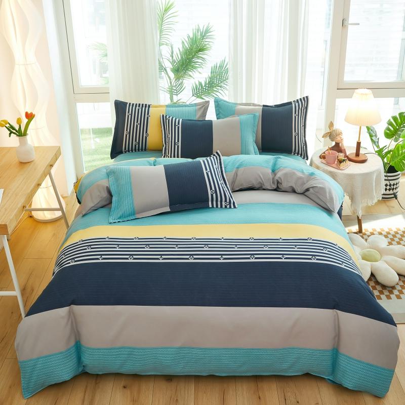Boho Geometric Soft Duvet Cover Quen Sized Dimensions - 3 Piece Farmhouse Aztec Stripe Patern Print Microfiber Warm Comforter Cover Soft Beding Set