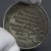 Grandma's Antique Silver Four-Leaf Clover Lucky Coin Thanksgiving Gift Badge