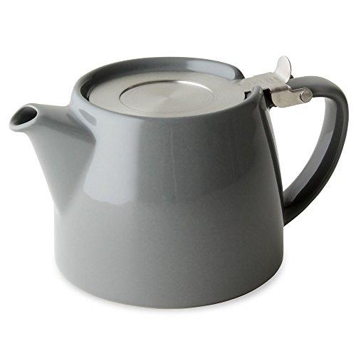 

FOR LIFE Ceramic Teapot, 530ml Capacity, 3-Cup Capacity, with Tea Strainer, Dishwasher Safe, Lid Stays put, One-Handed Pour, Gray, Stamp Teapot, 309Gr