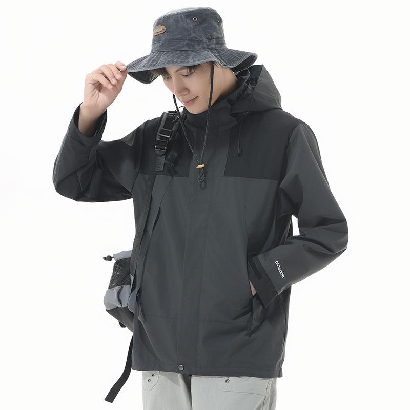 

Мужская цветная блокирующая женская штурмовая куртка, функциональная карманная куртка для спорта на открытом воздухе, унисекс, походная куртка 2XL темно серый