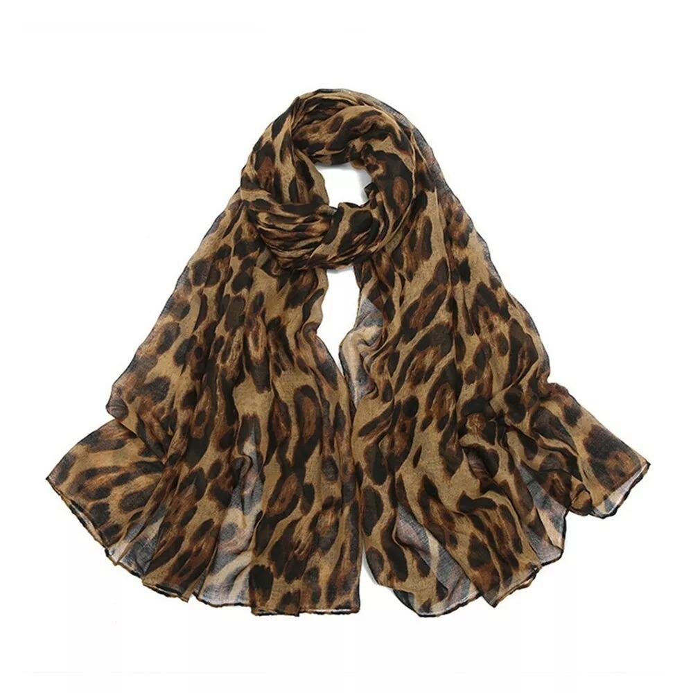 

Вуаль Леопардовый Принт Шарф Тонкая Модная Бандана Новый Женский Платок 02