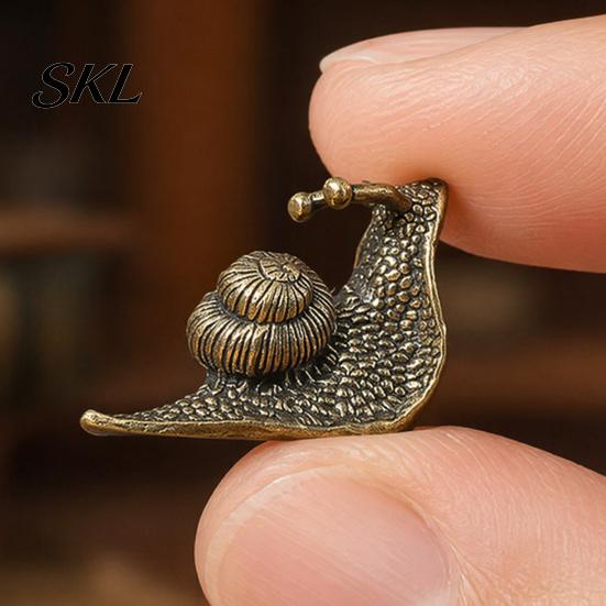 Tea Table Sculpture Vintage Bronze Snail Sculpture, Metal Animal Statue, Slow Living Desk Life Decor for Home Office Table, Garden Yard Ornament Gift