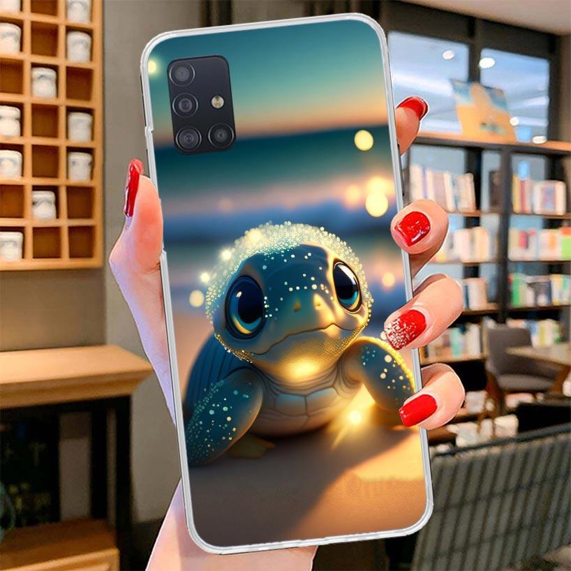 Cartoon Sea Turtle Tortoise Cover Phone Case For Samsung Galaxy A12 A22 A32 A52 A72 A02S Phone Case Note 20 Ultra 10 S10 Plus A5