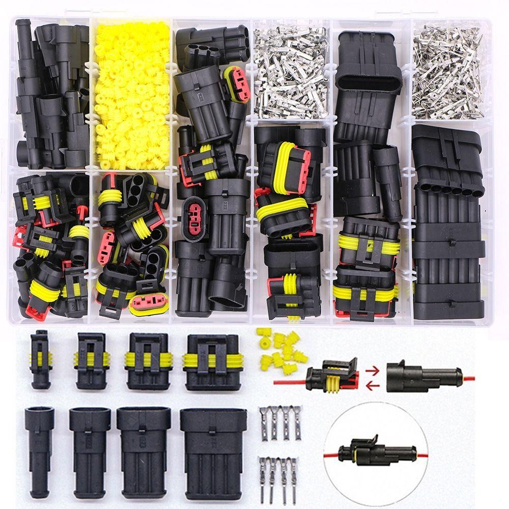 1/2/3/4 Pin Waterproof Connector Kit Electrical Wire Connector Plug  Truck Wiring